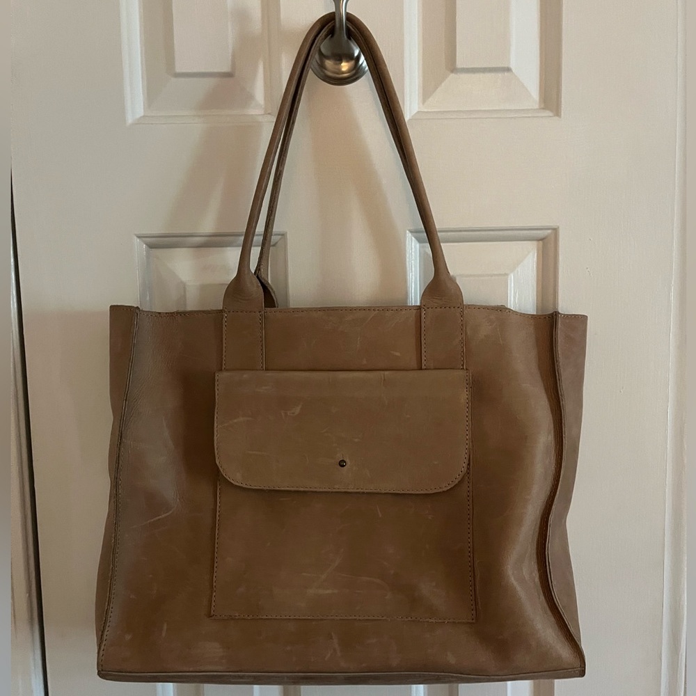 Able Distressed Leather Tote